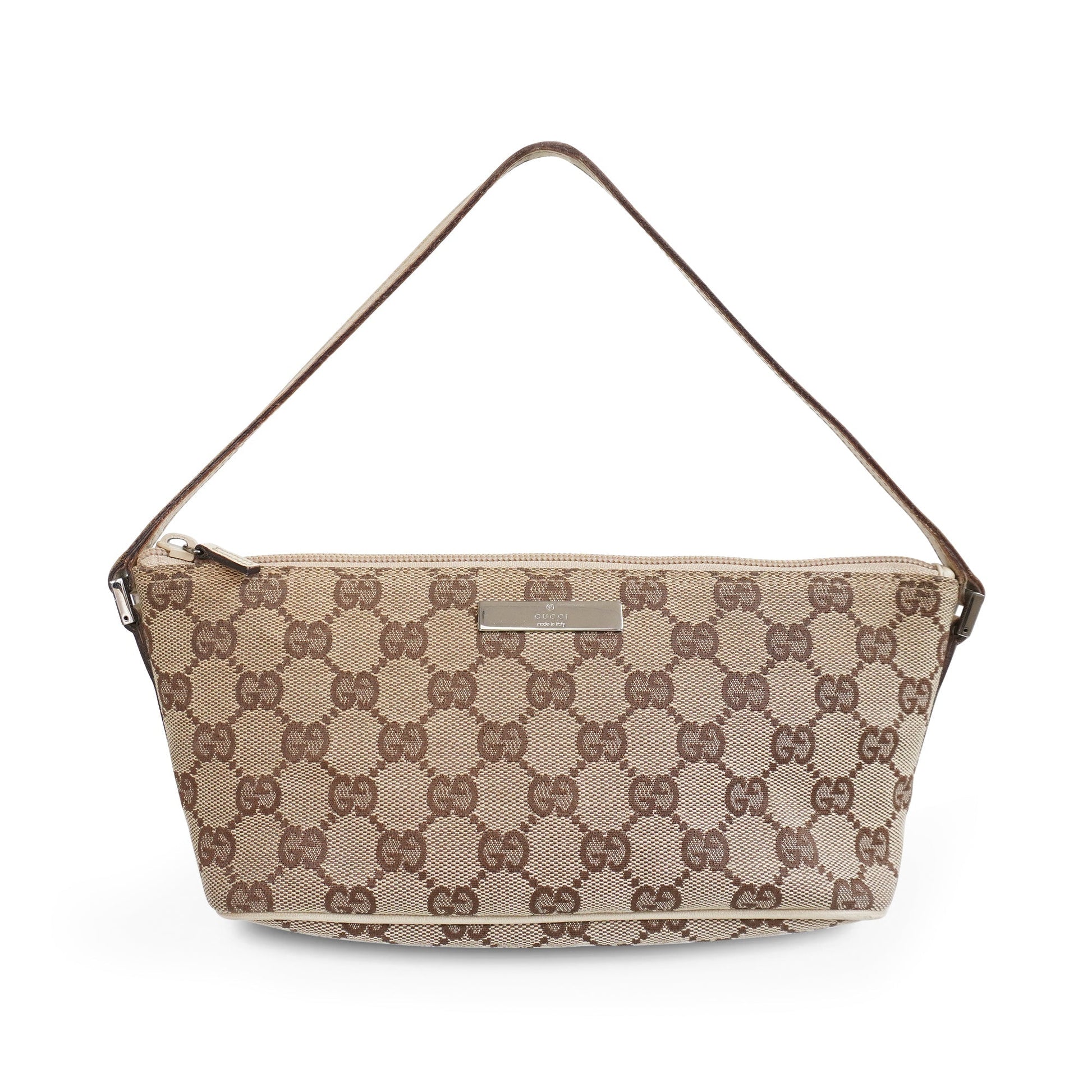 Gucci Monogram Nylon Leather Canvas Shoulder Bag