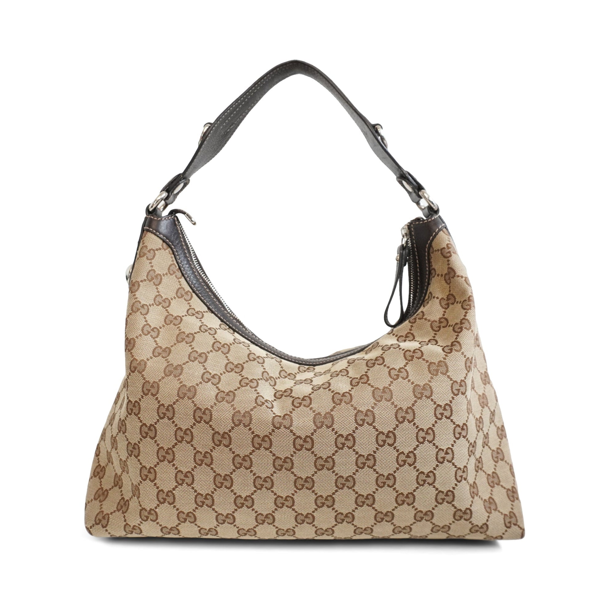 Gucci Monogram Leather Canvas Shoulder Bag