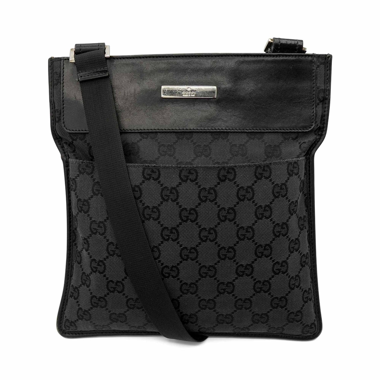 Gucci Monogram Leather Canvas Crossbody