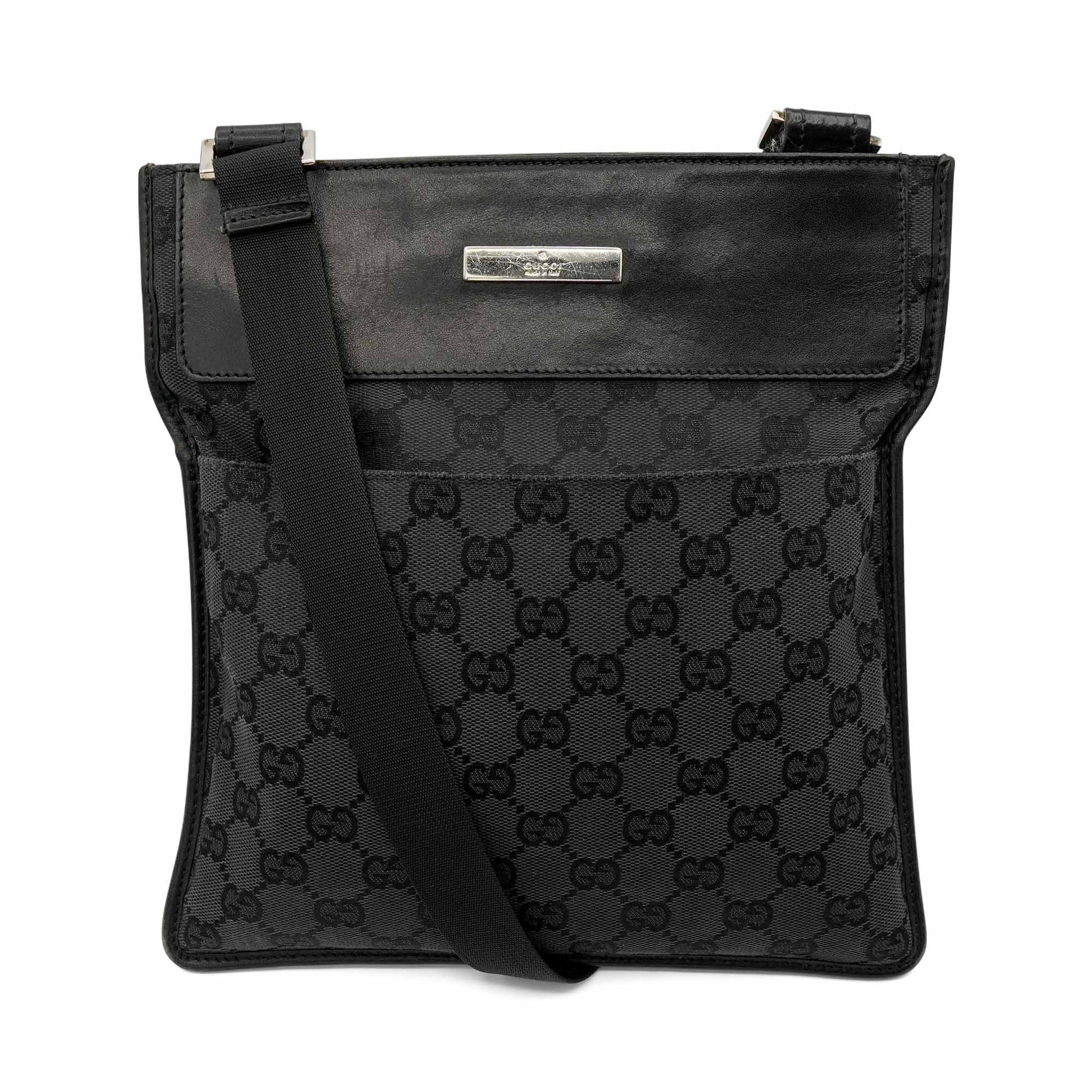 Gucci Monogram Leather Canvas Crossbody