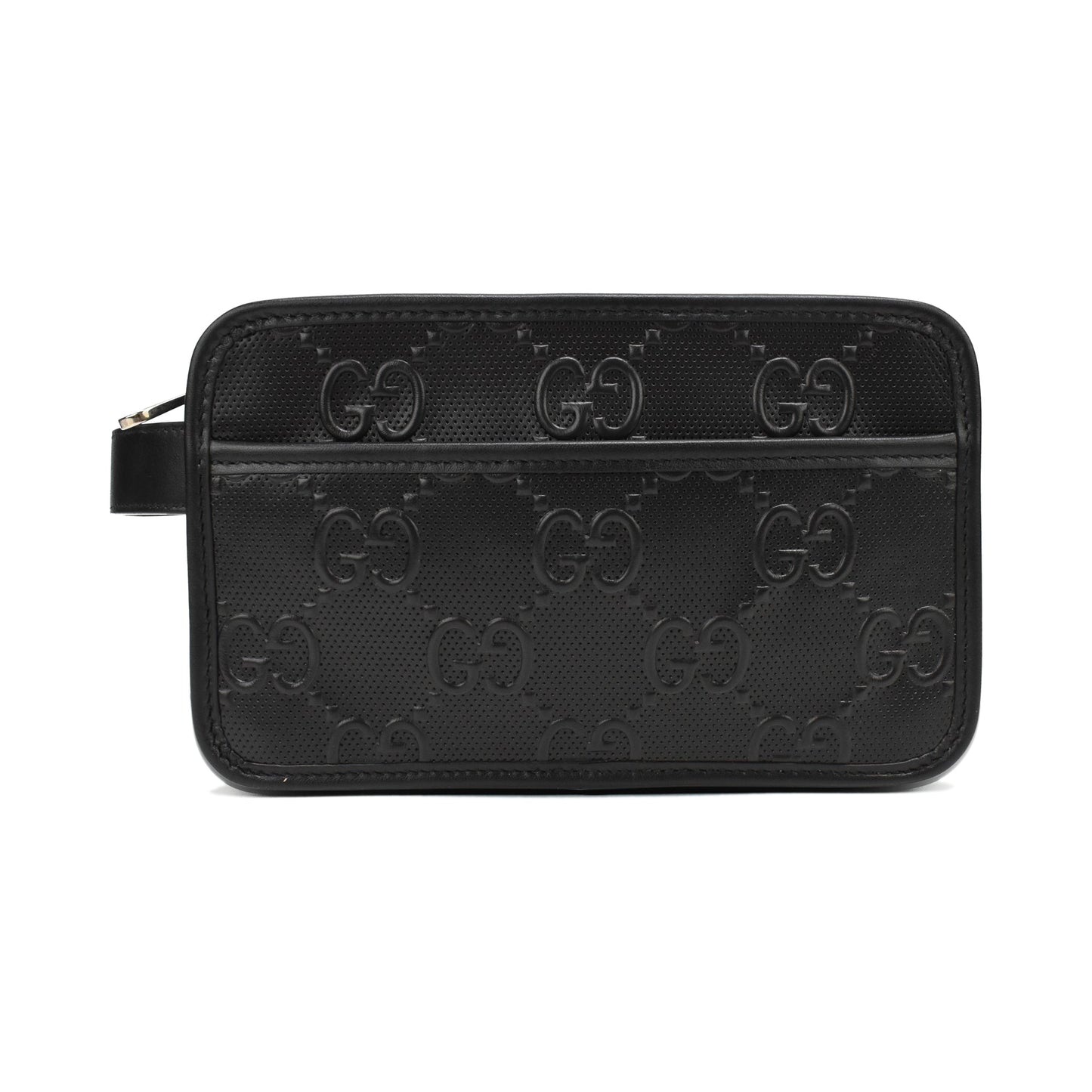 Gucci Monogram Leather Canvas Clutch