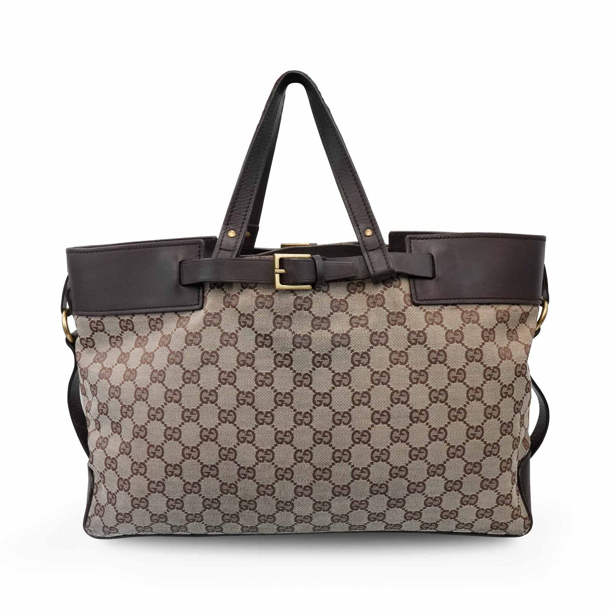 Gucci Monogram Leather Canvas Tote