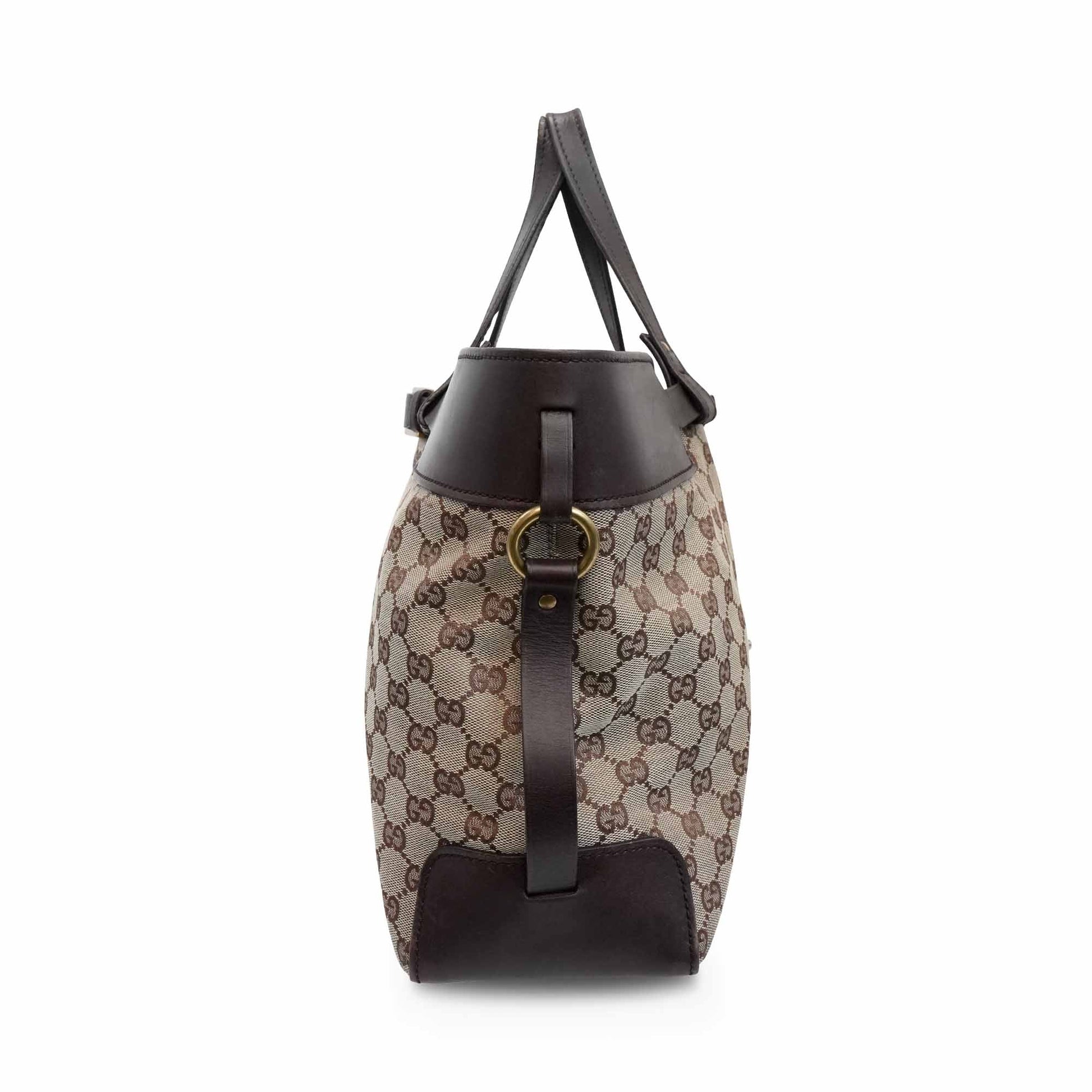 Gucci Monogram Leather Canvas Tote