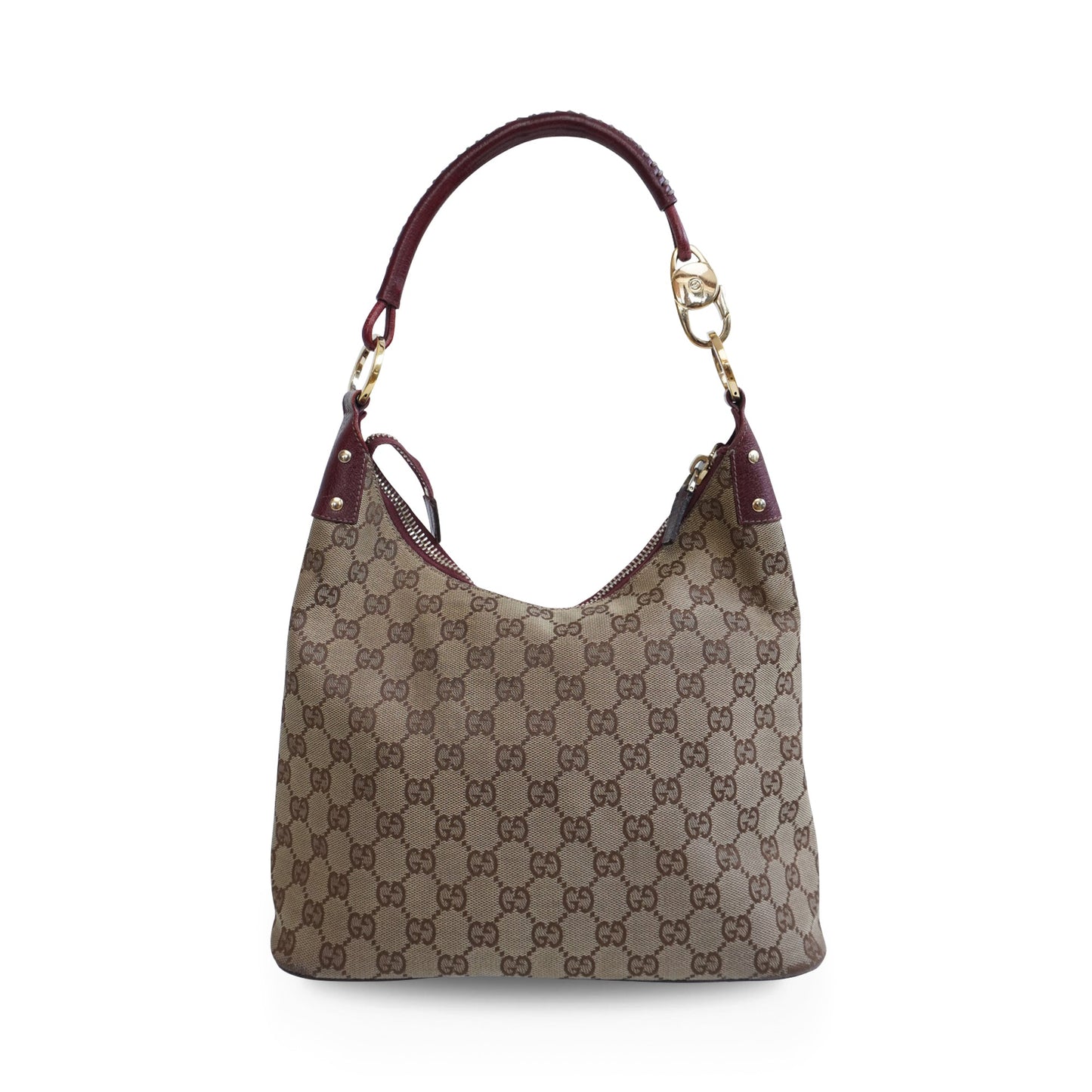 Gucci Monogram Leather Canvas Shoulder Bag
