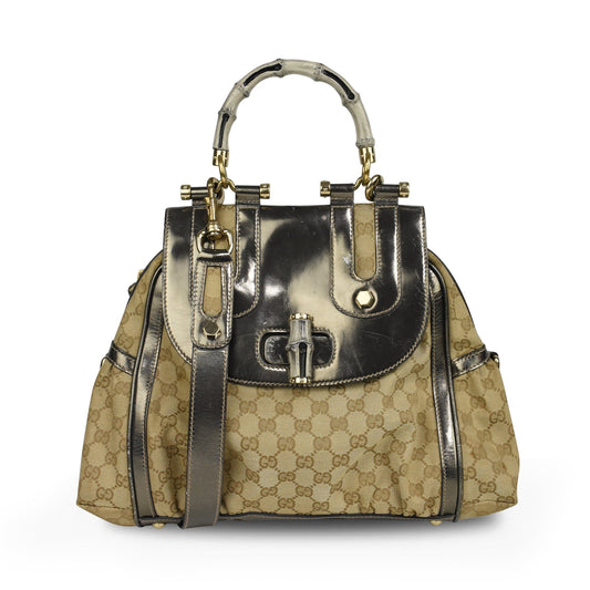Gucci Monogram Leather Canvas Crossbody