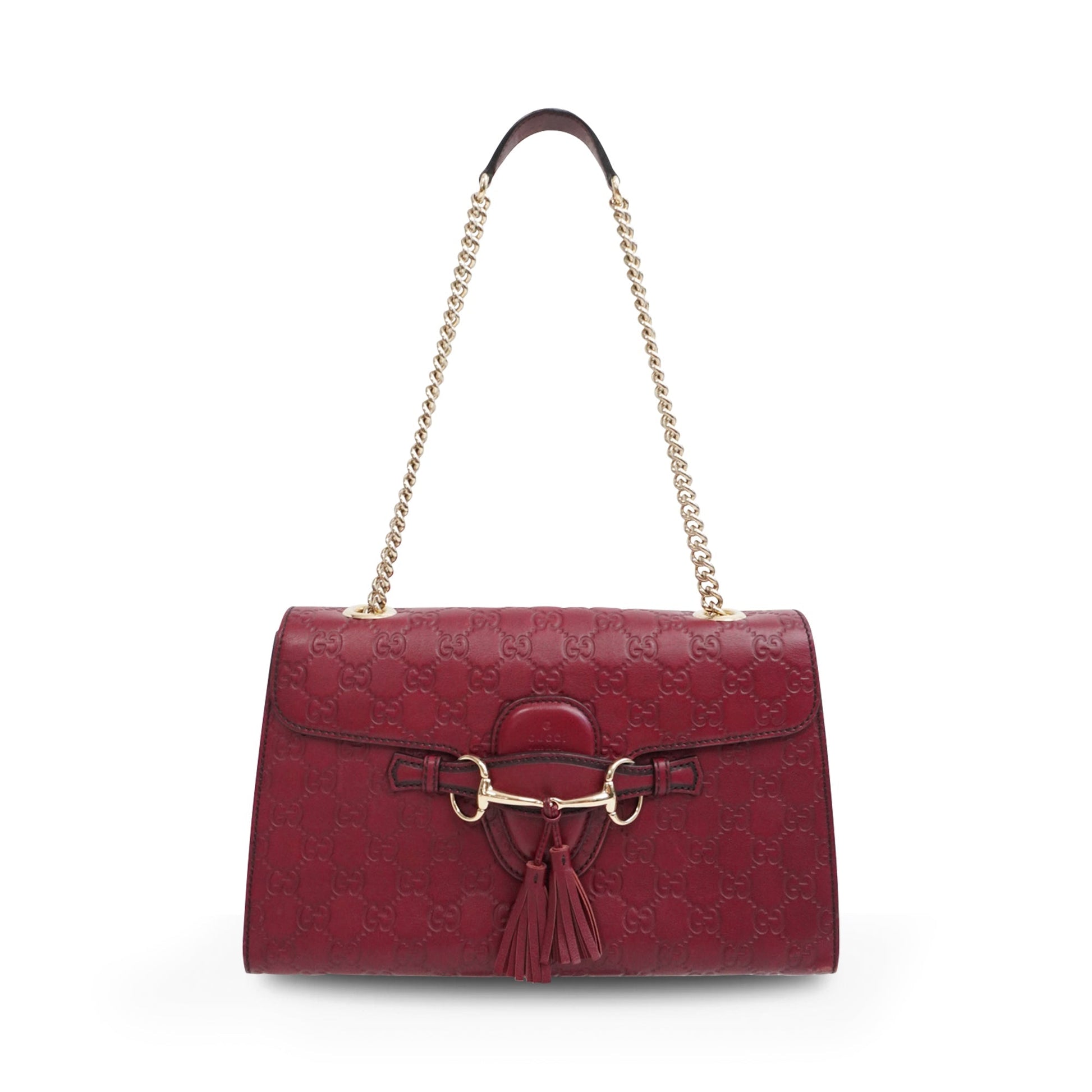 Gucci Monogram Chain Leather Shoulder Bag