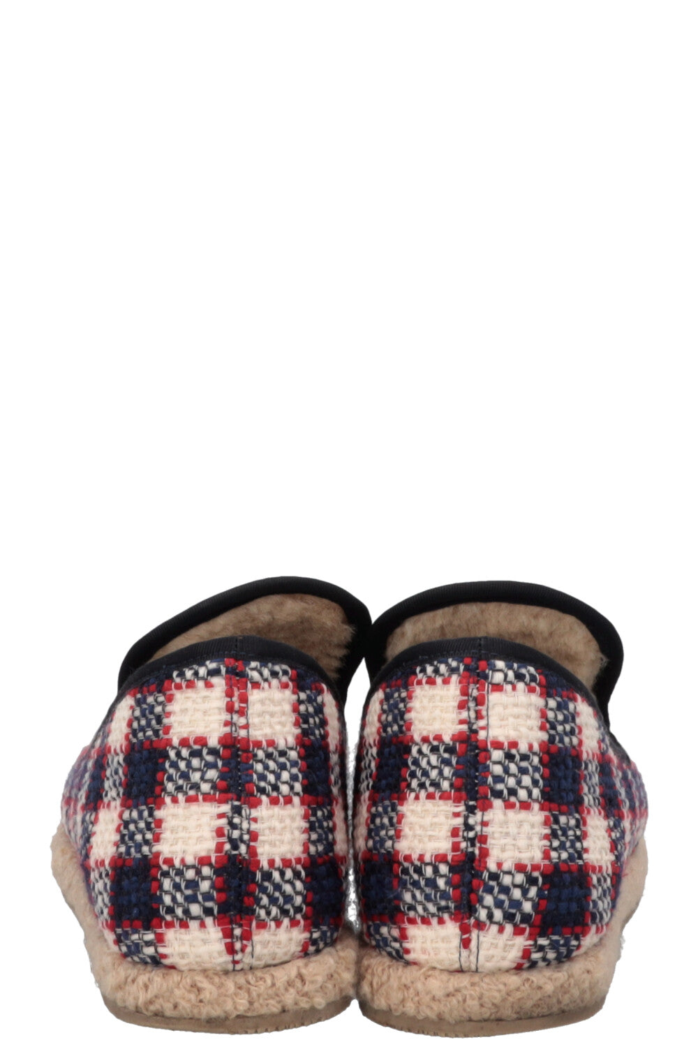 GUCCI Shearling Jordaan Espadrilles Navy Red