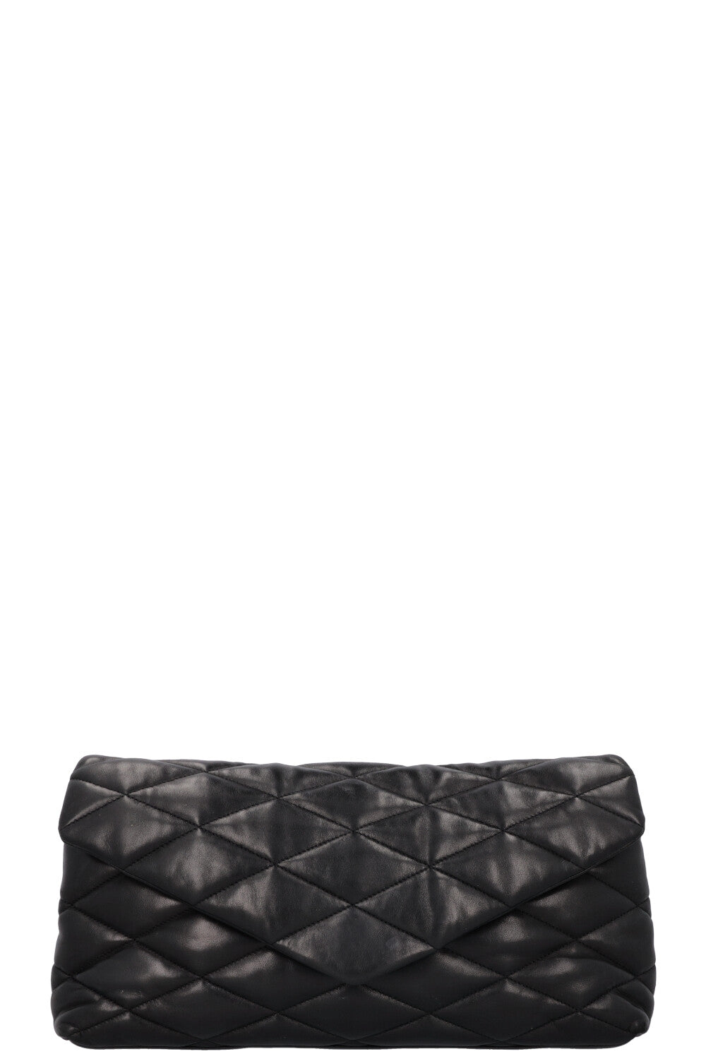SAINT LAURENT Sade Large Quilted Clutch Black Leather