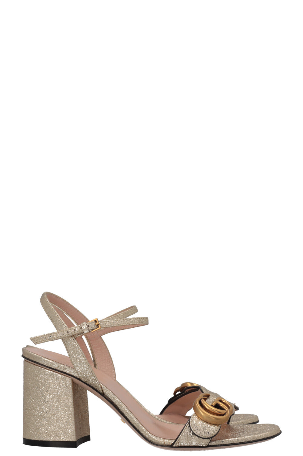 GUCCI Marmont Heels Gold