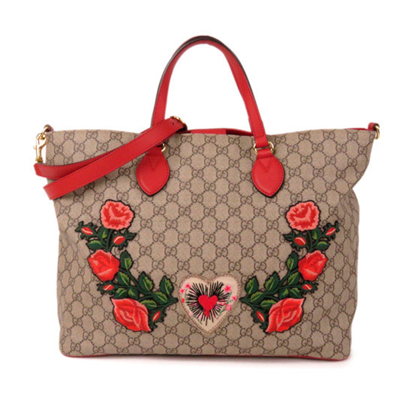 Gucci Leather Canvas Shoulder Bag