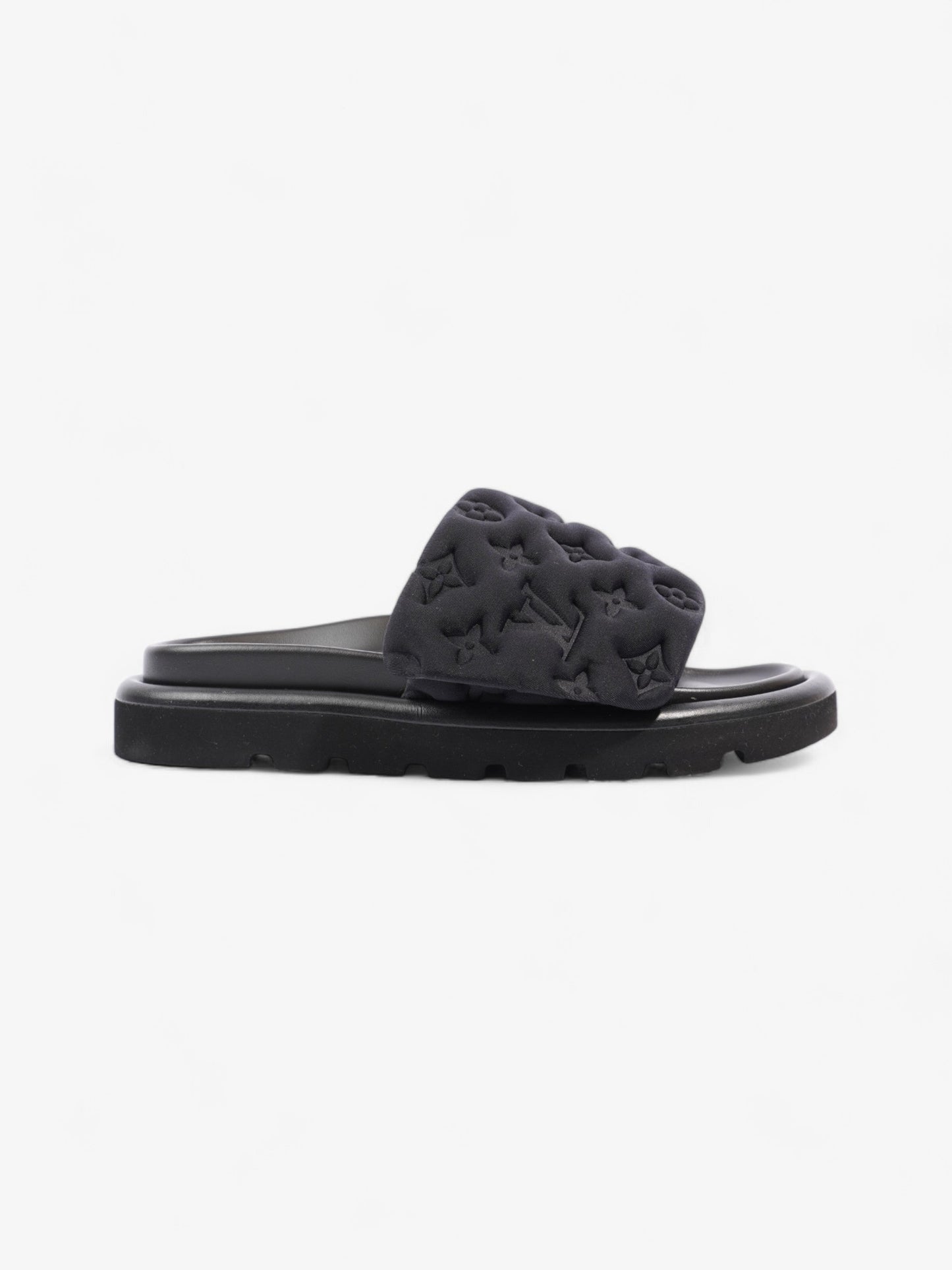 Louis Vuitton Pool Slides Black Neoprene EU 38 UK 5
