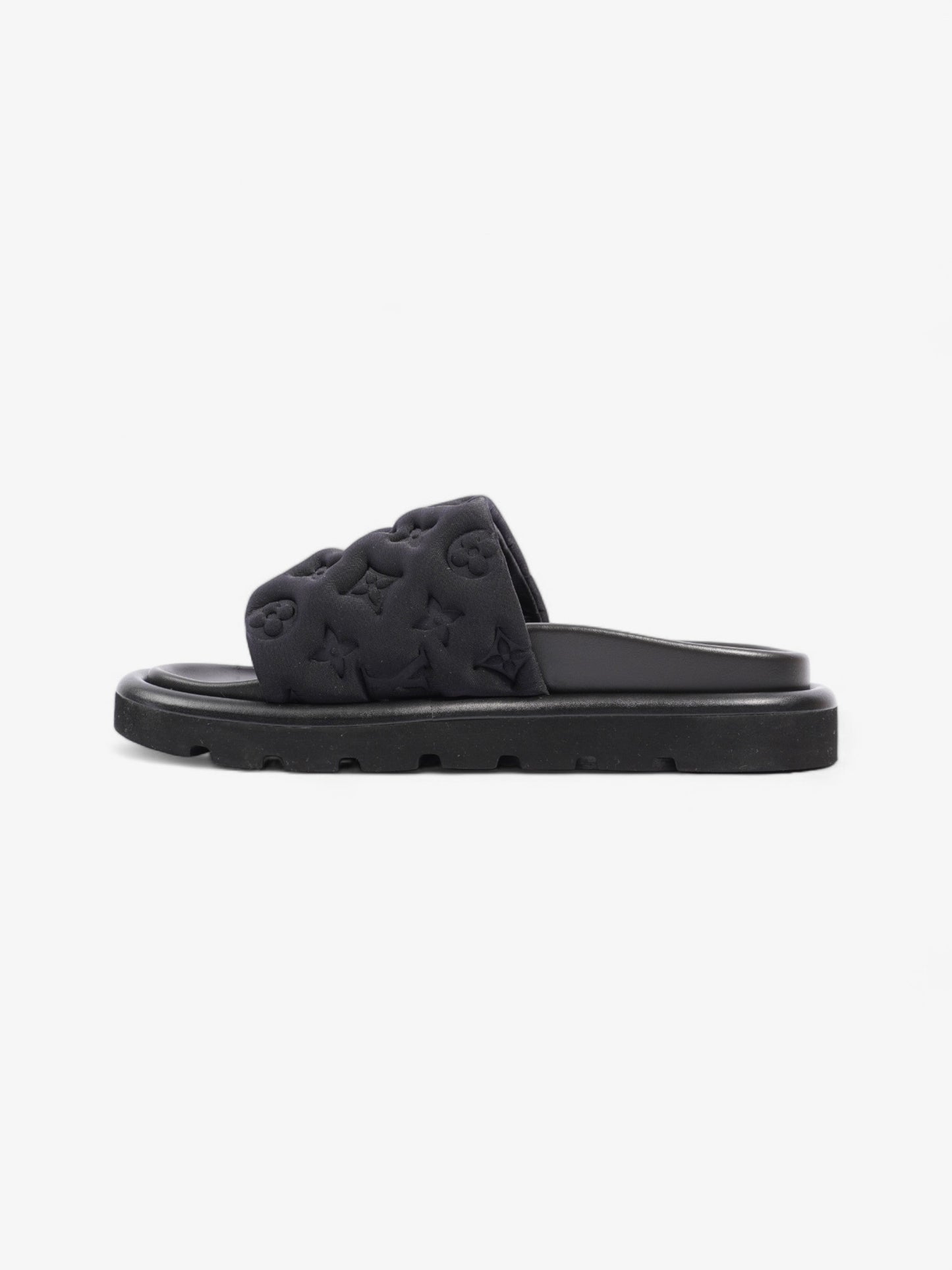 Louis Vuitton Pool Slides Black Neoprene EU 38 UK 5