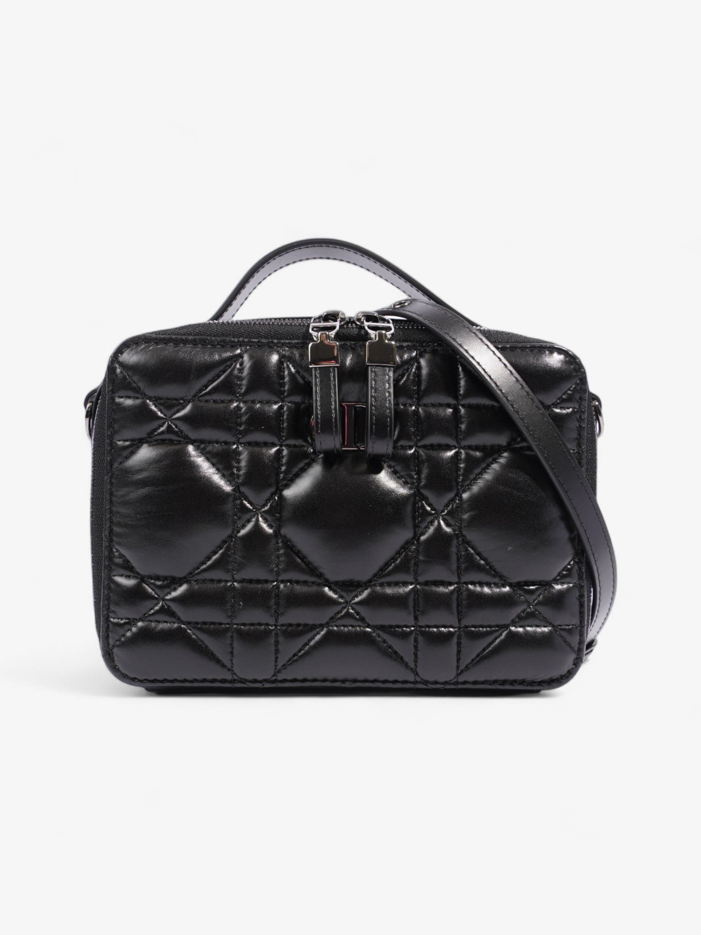 Christian Dior Caro Box Bag Black Calfskin Leather