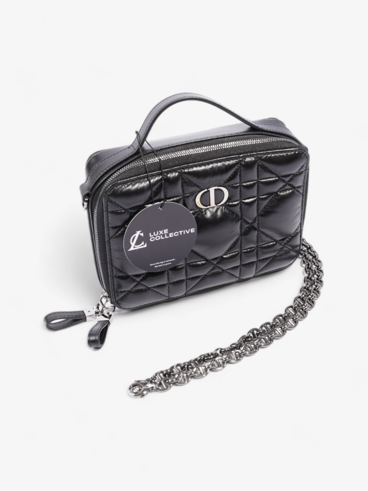 Christian Dior Caro Box Bag Black Calfskin Leather