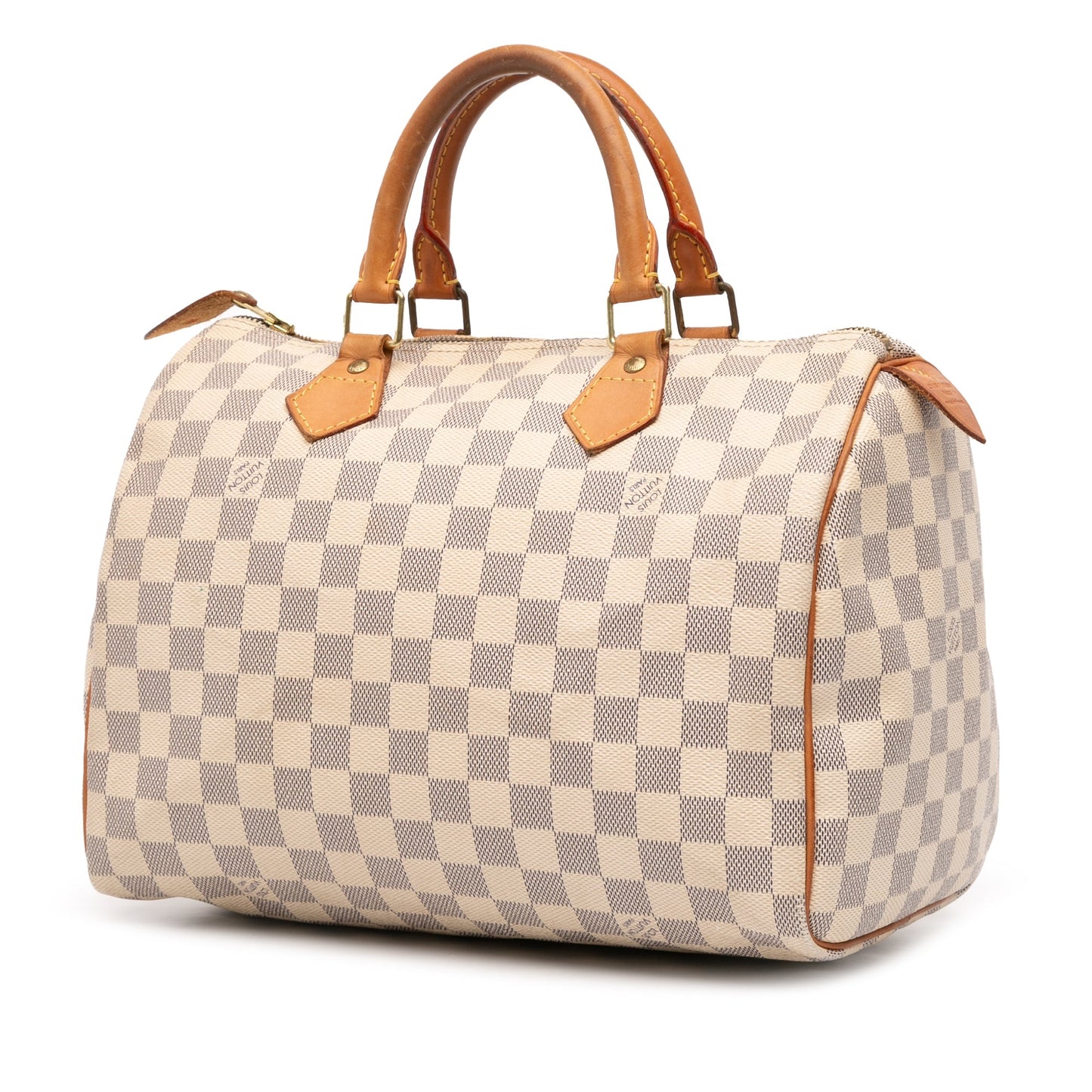 White Louis Vuitton Damier Azur Speedy 30 Boston Bag