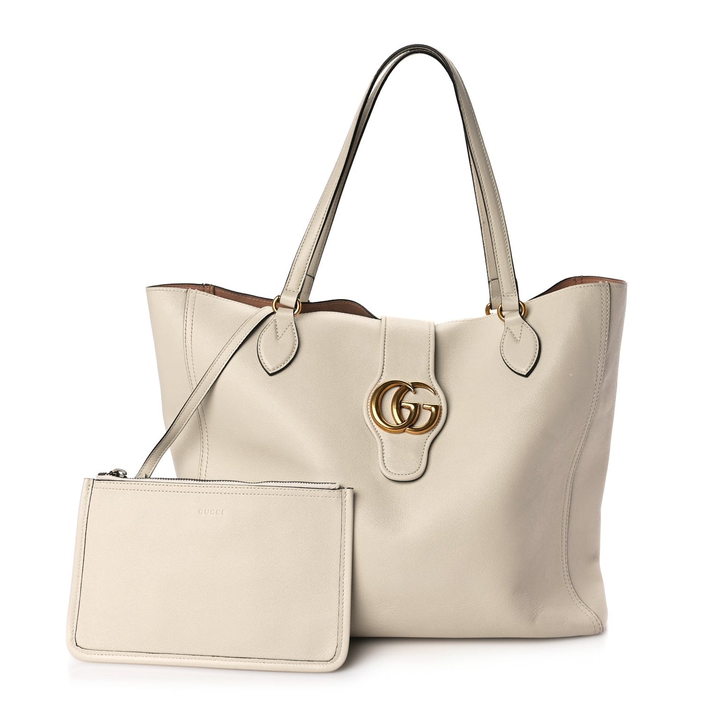 Gucci New Sakai Calfskin Lux Medium Dahlia Tote  Mystic White