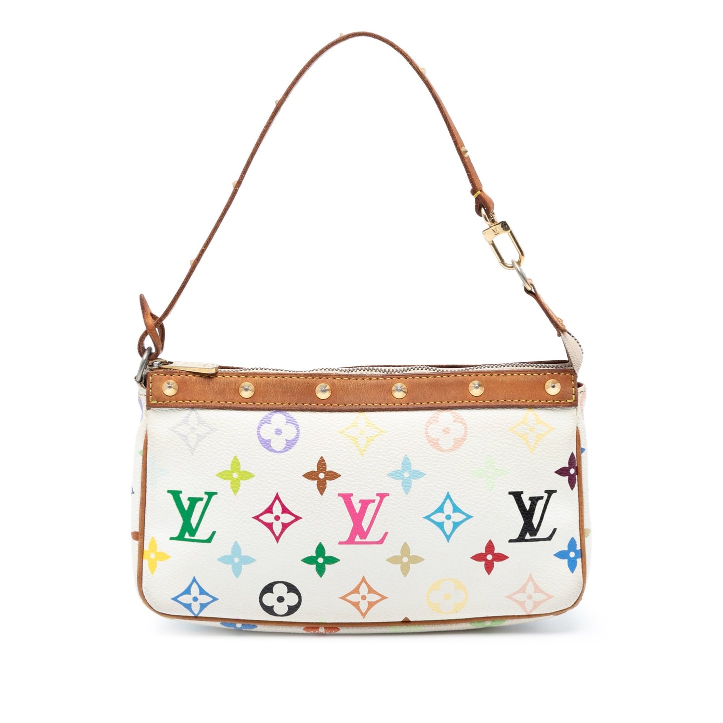 White Louis Vuitton Monogram Multicolore Pochette Accessoires Shoulder Bag