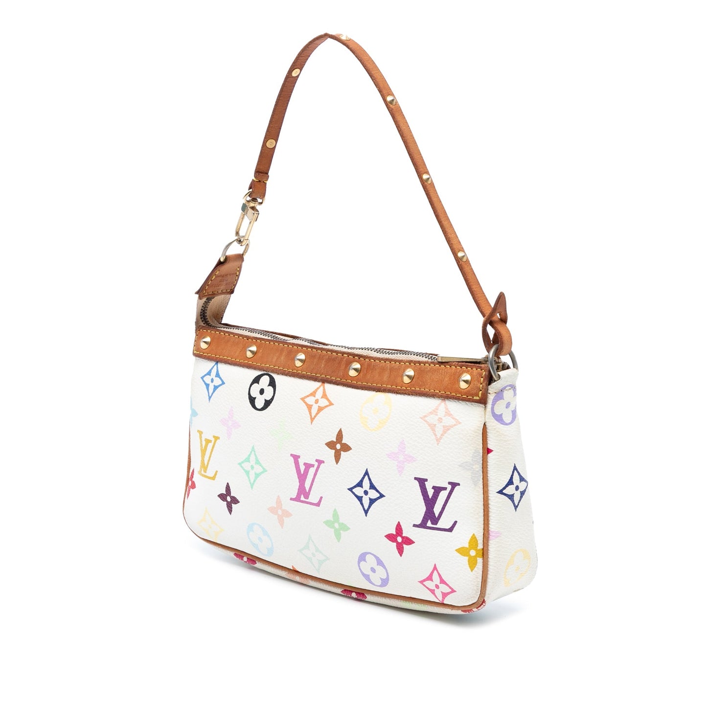 White Louis Vuitton Monogram Multicolore Pochette Accessoires Shoulder Bag