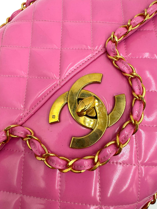 Chanel 1995 Barbie Pink Chainlink Maxi Flap Bag