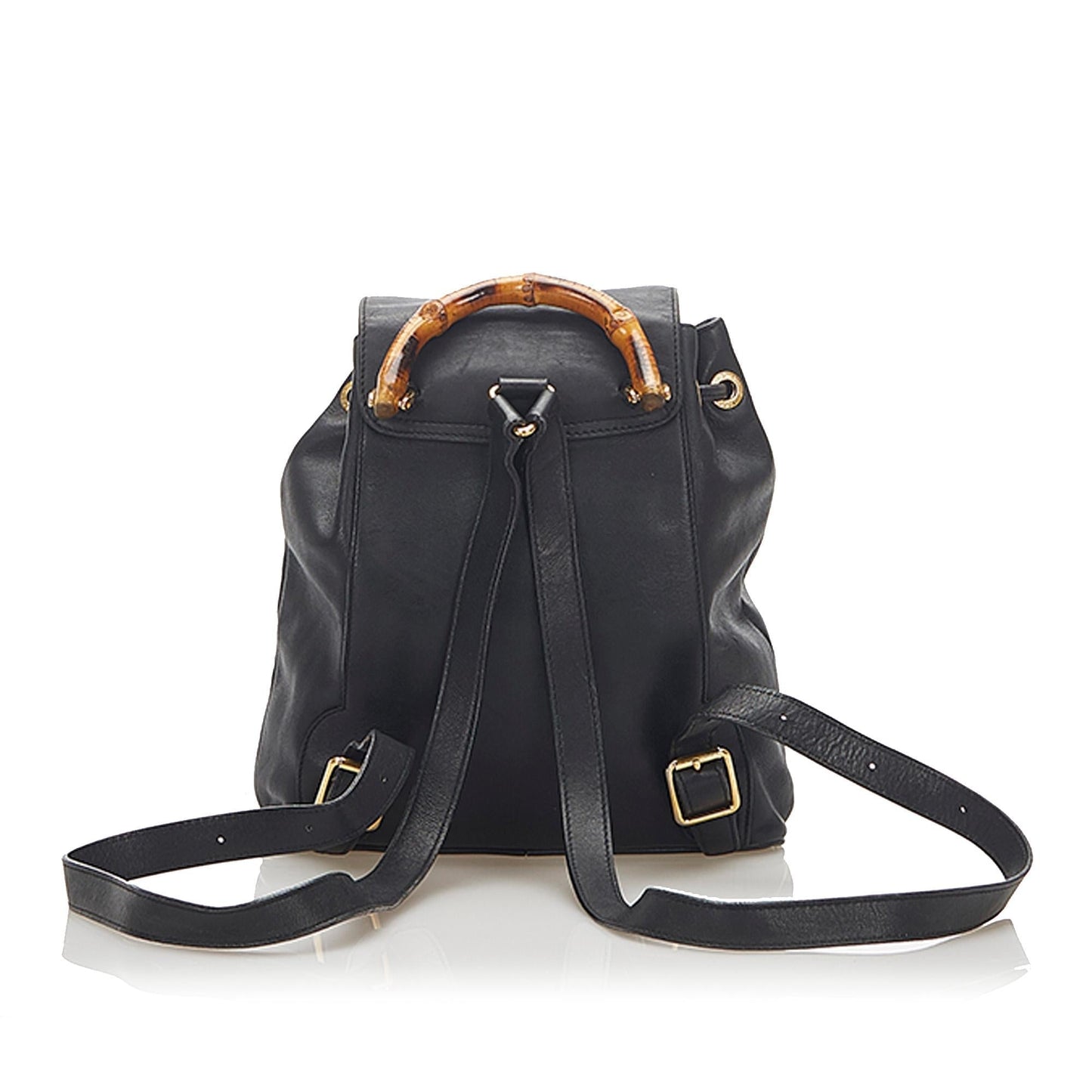 Gucci Bamboo Drawstring Leather Backpack (SHG-22299)