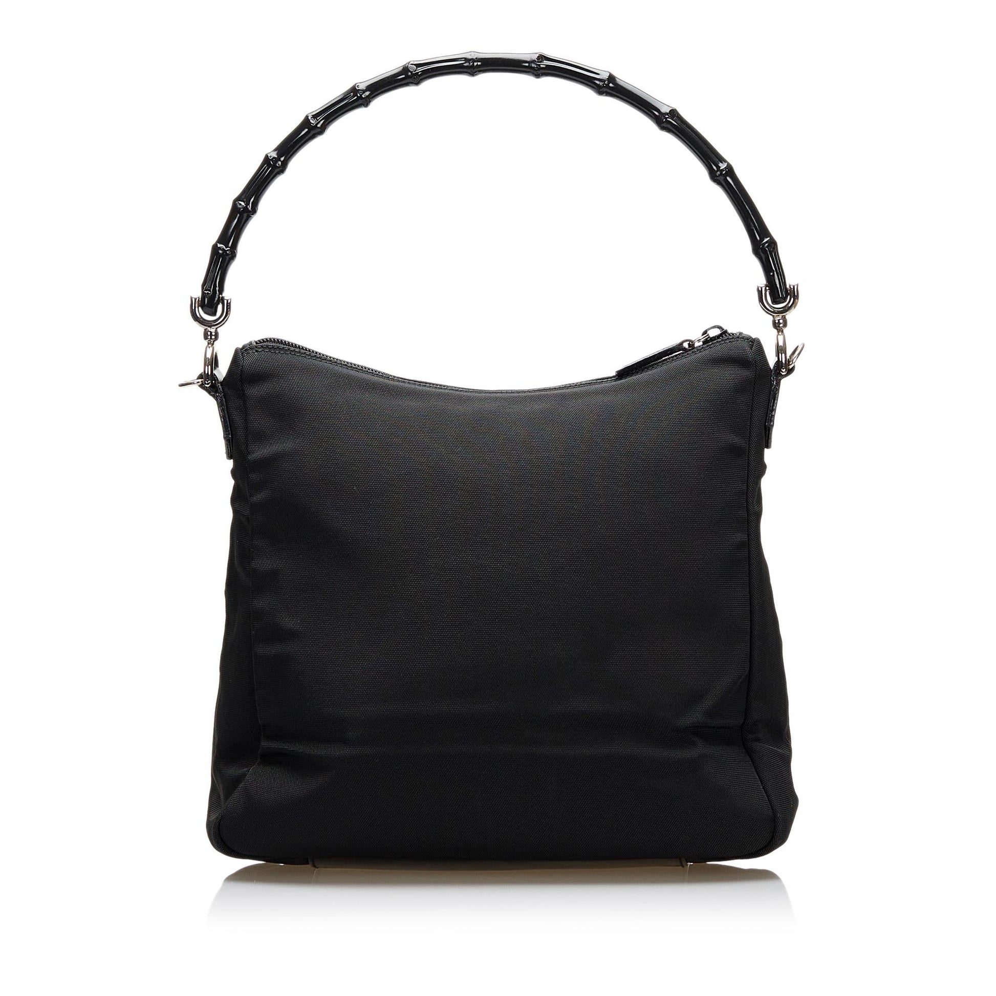 Gucci Bamboo Nylon Satchel (SHG-36702)