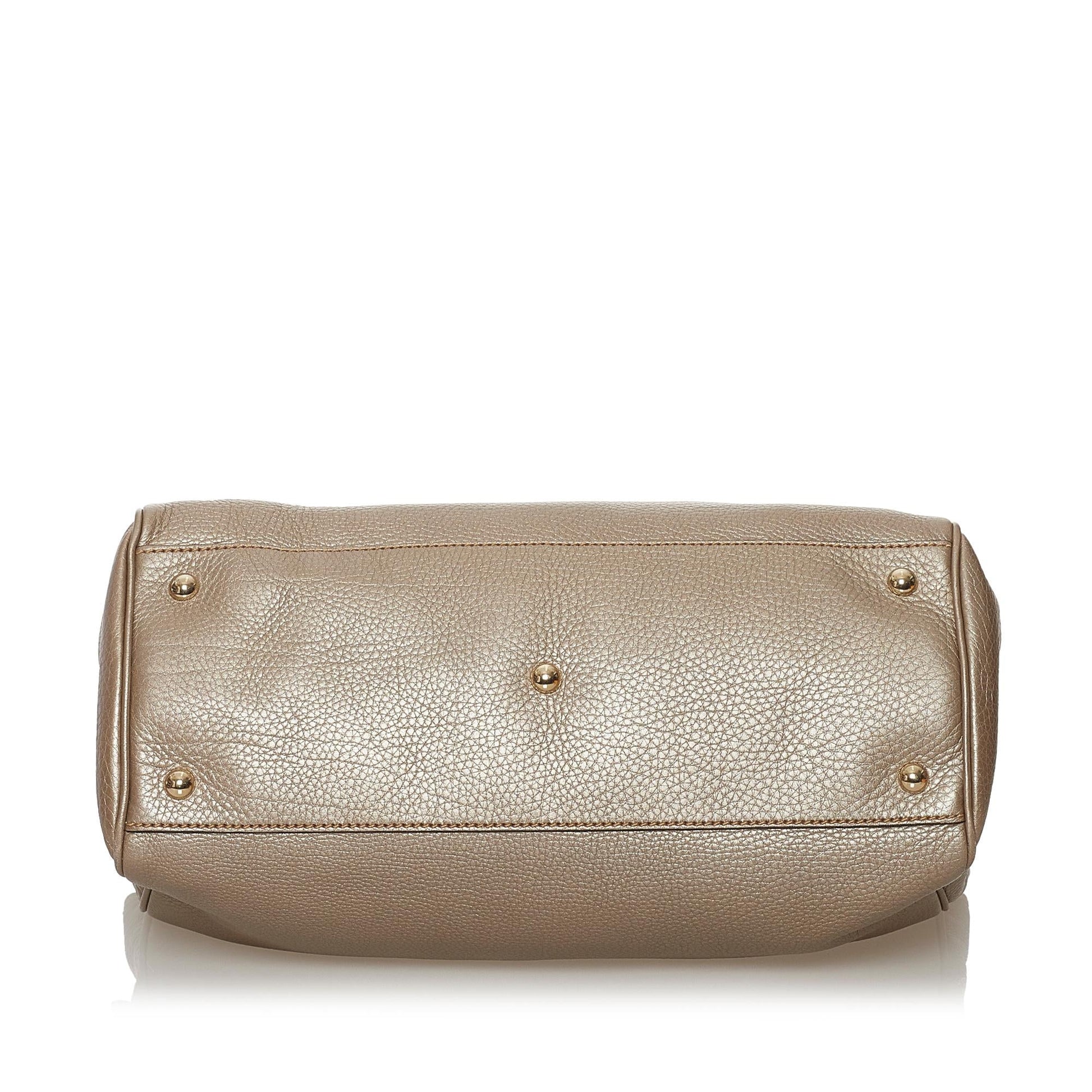 Gucci Bamboo Shopper Leather Satchel (SHG-37608)