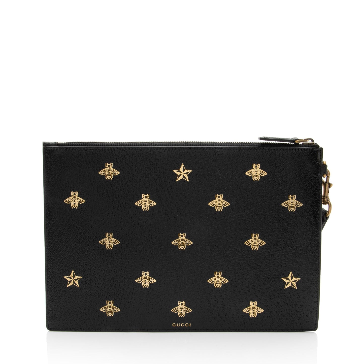 Gucci Calfskin Bee Wristlet
