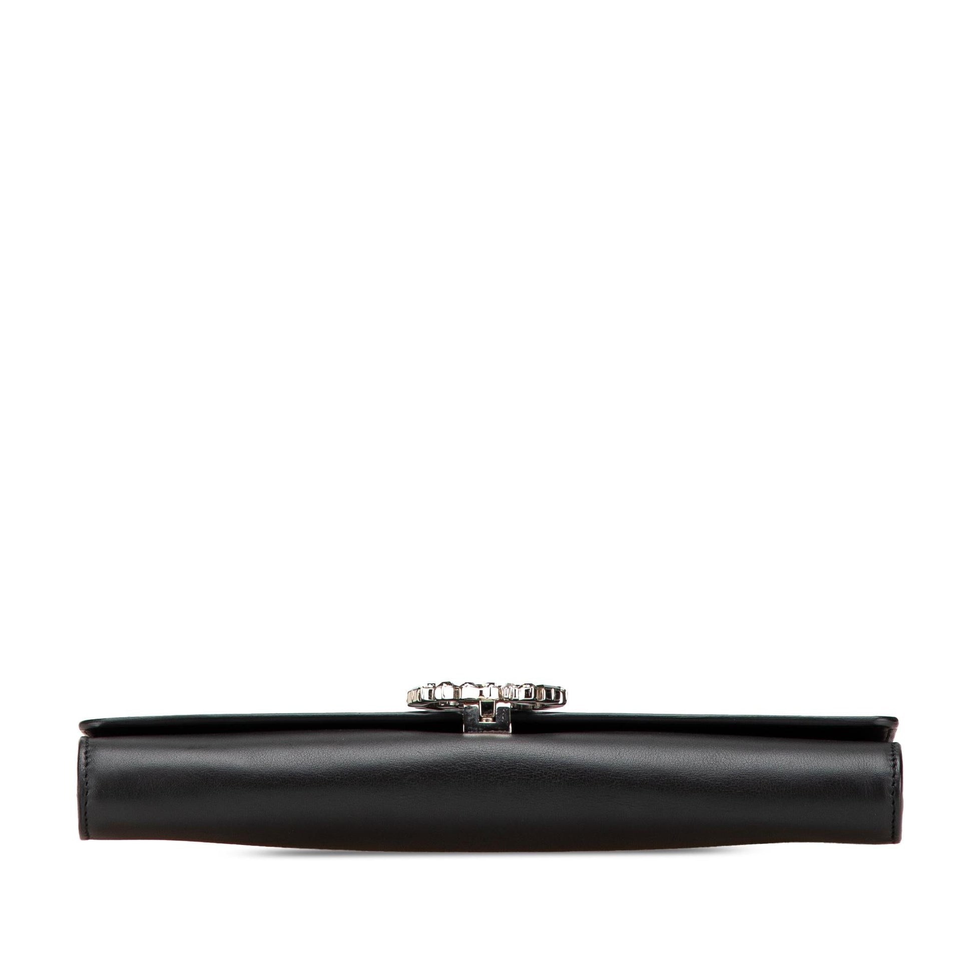 Gucci Calfskin Crystals Broadway Clutch
