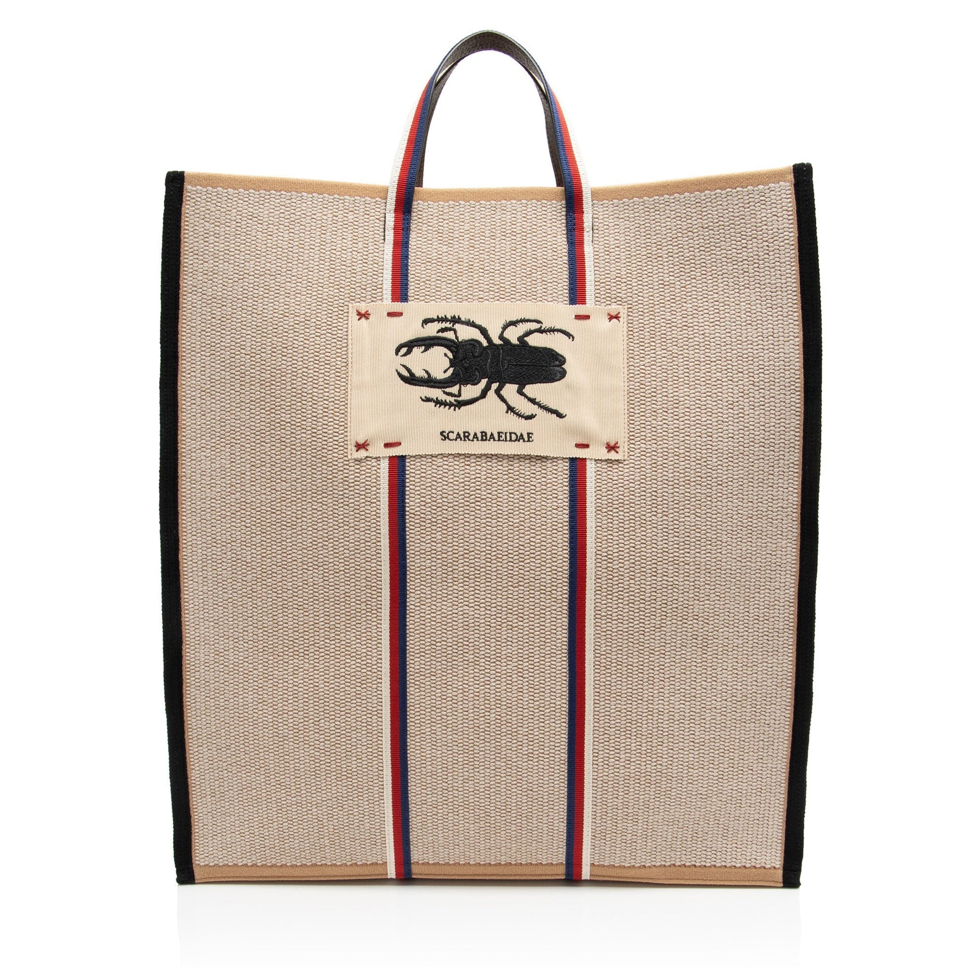 Gucci Nylon Leather Canvas Tote