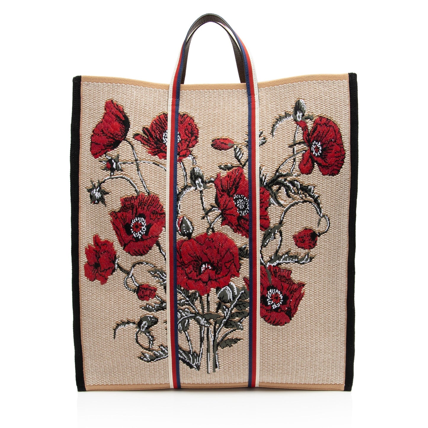 Gucci Nylon Leather Canvas Tote