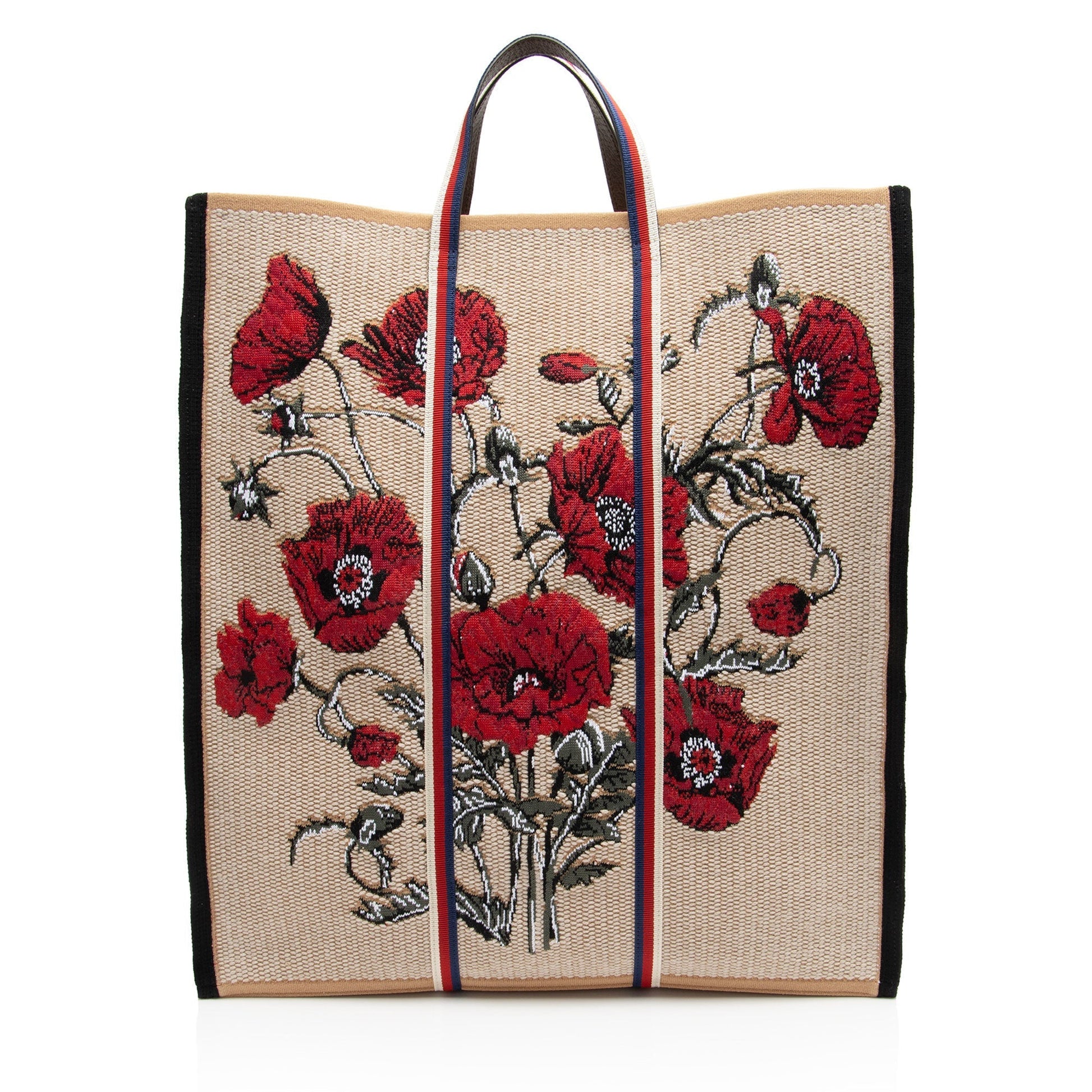 Gucci Nylon Leather Canvas Tote