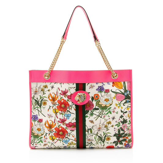 Gucci Canvas Flora Rajah Large Tote