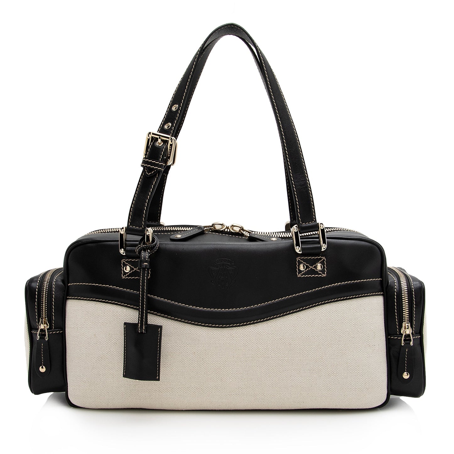Gucci Canvas Leather East West Multi-Pocket Satchel (SHF-22759)