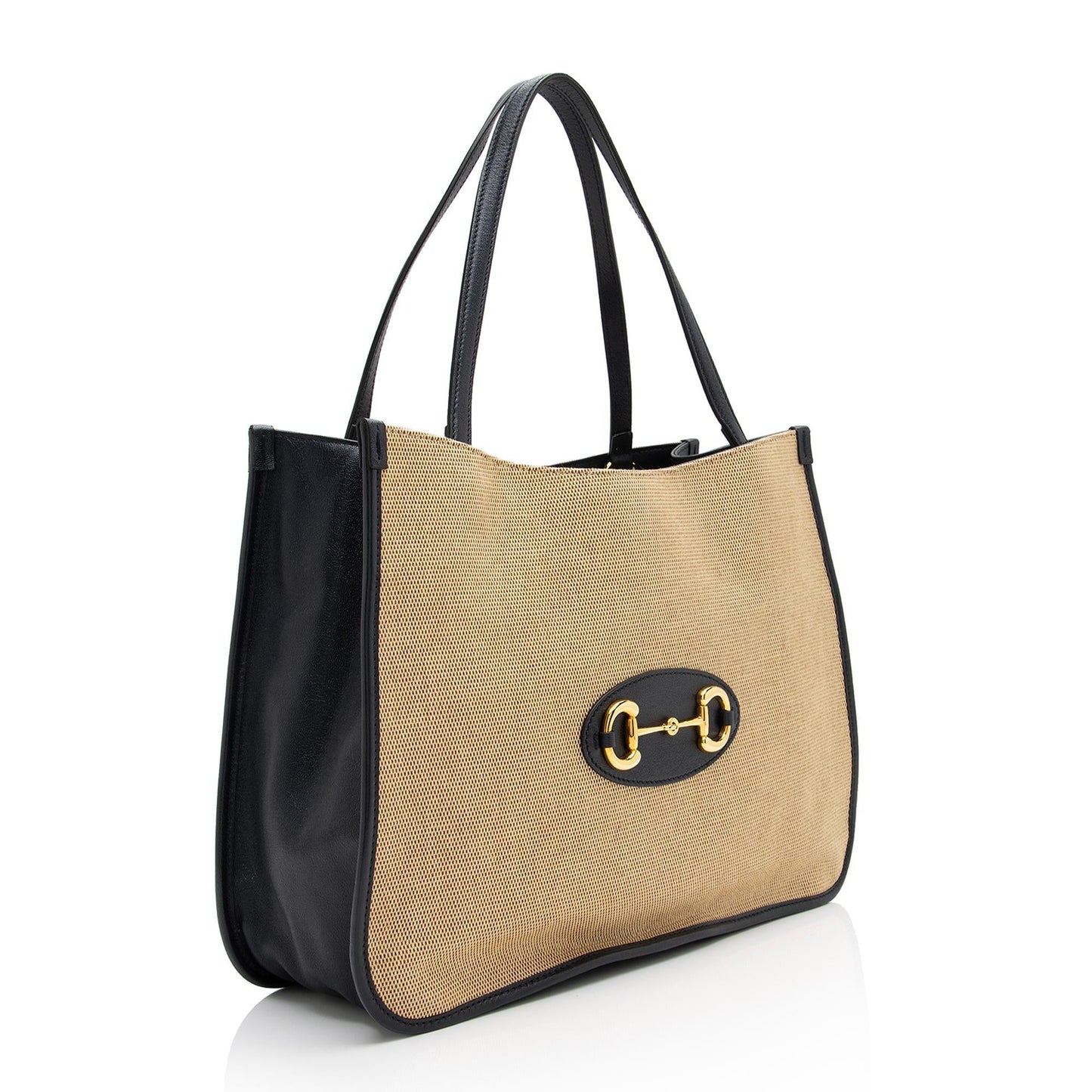 Gucci Canvas Leather Horsebit 1955 Medium Tote (SHF-23388)