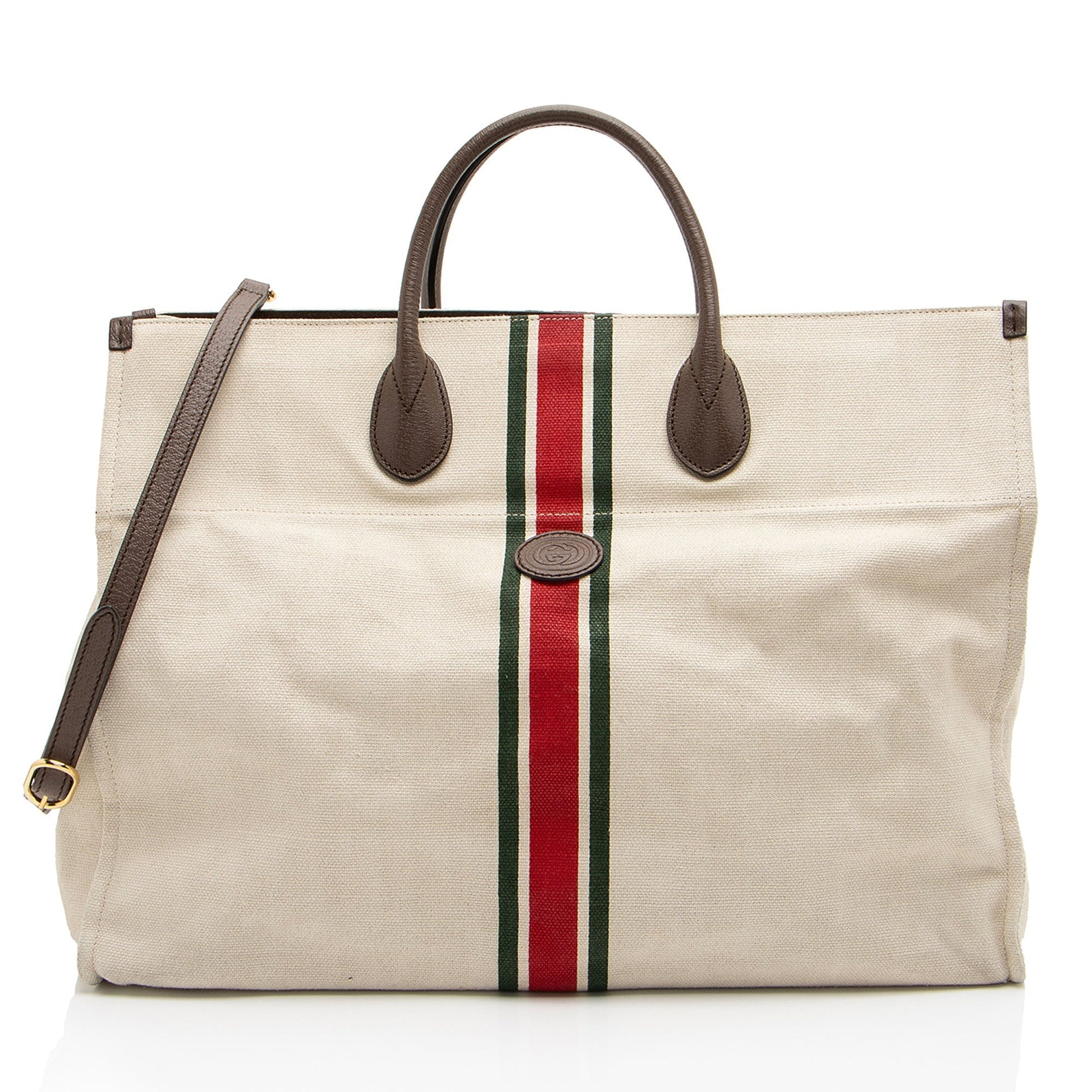 Gucci Leather Canvas Tote