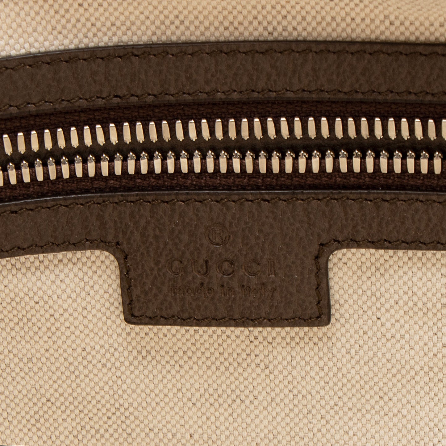 Gucci Canvas Web Logo Embossed Tote