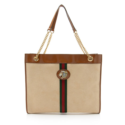 Gucci Canvas Web Rajah Large Tote
