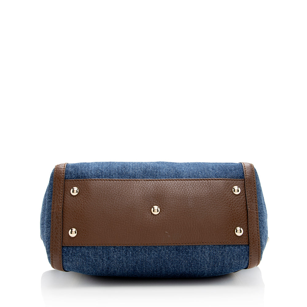 Gucci Soho Leather Denim Tote