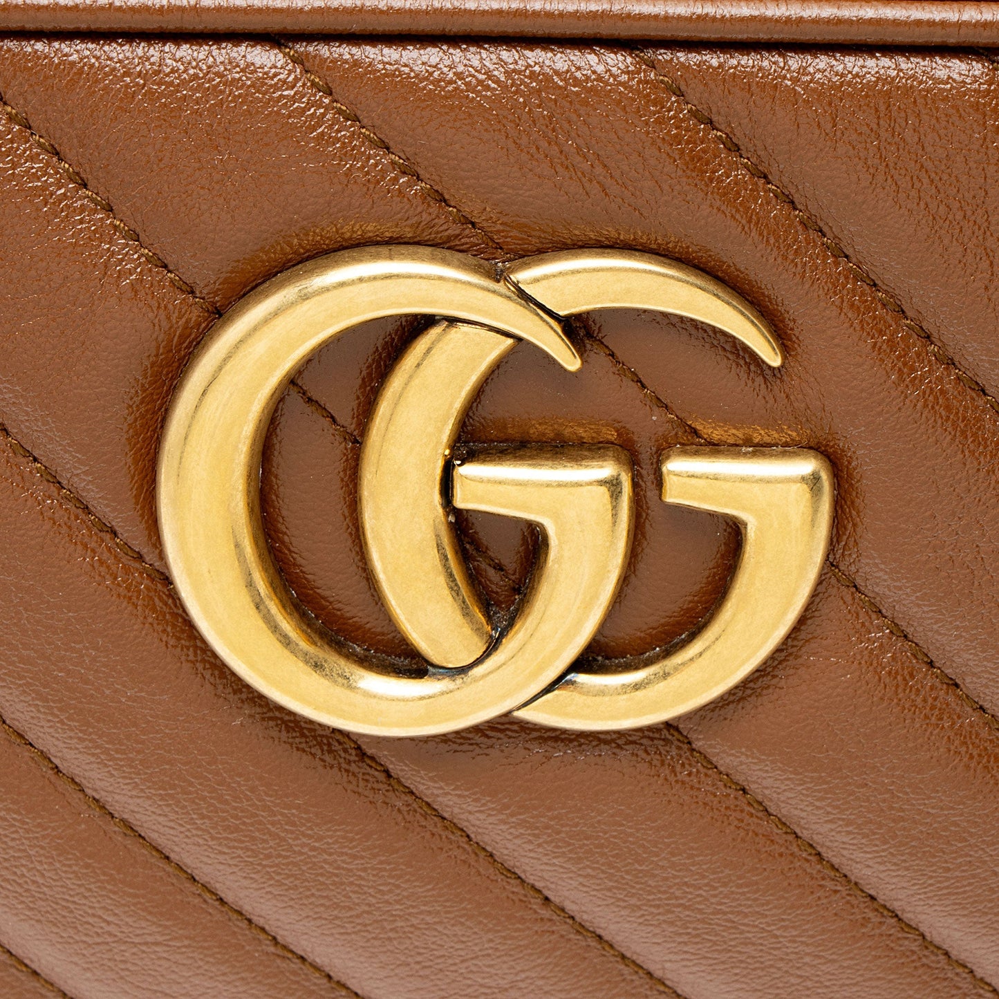 Gucci Diagonal Matelasse Leather GG Marmont Small Camera Bag