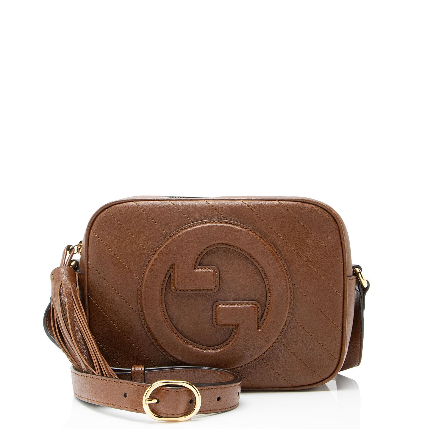 Gucci Diagonal Stitched Calfskin Blondie Camera Bag