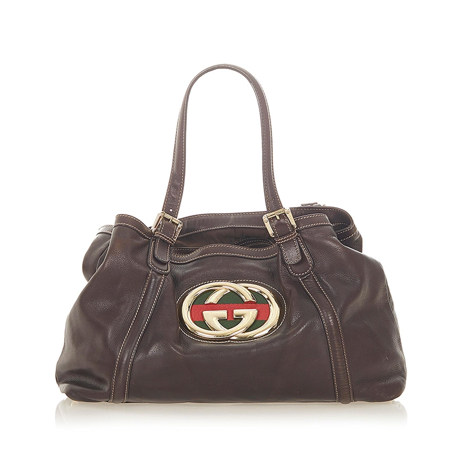 Gucci Leather Monogram Tote Style 2