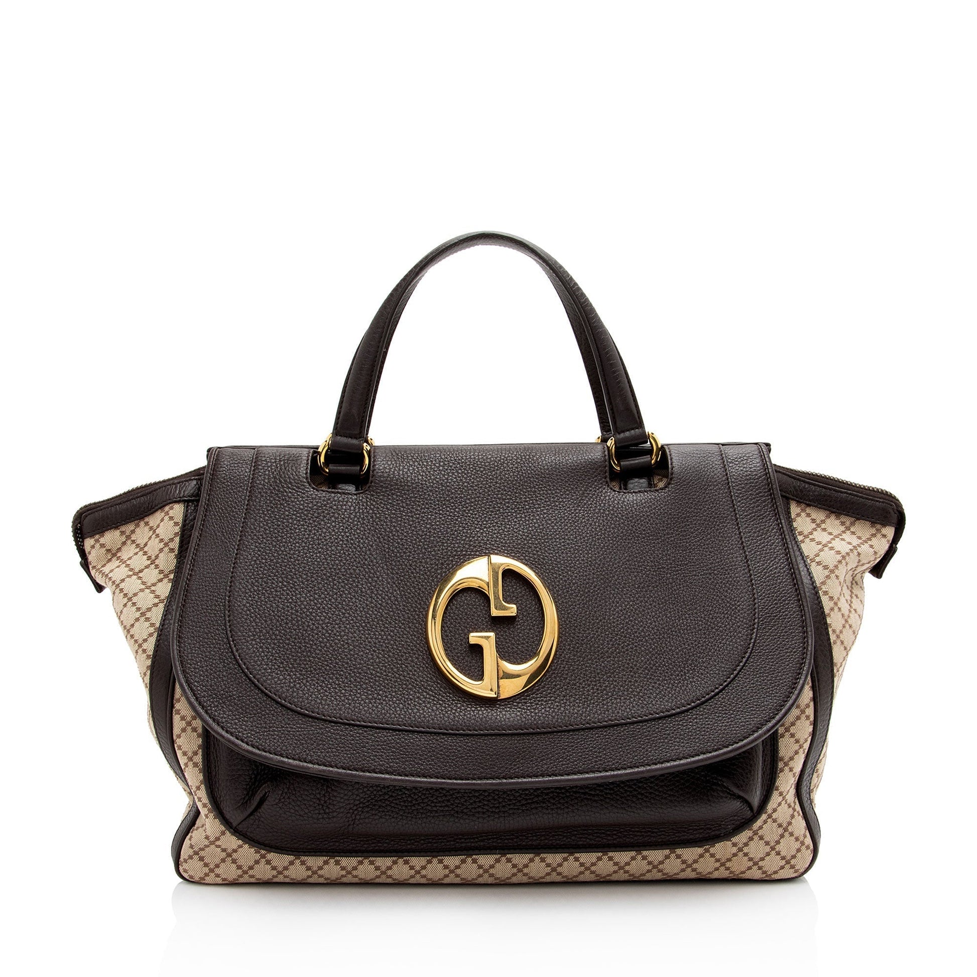 Gucci Leather Canvas Tote