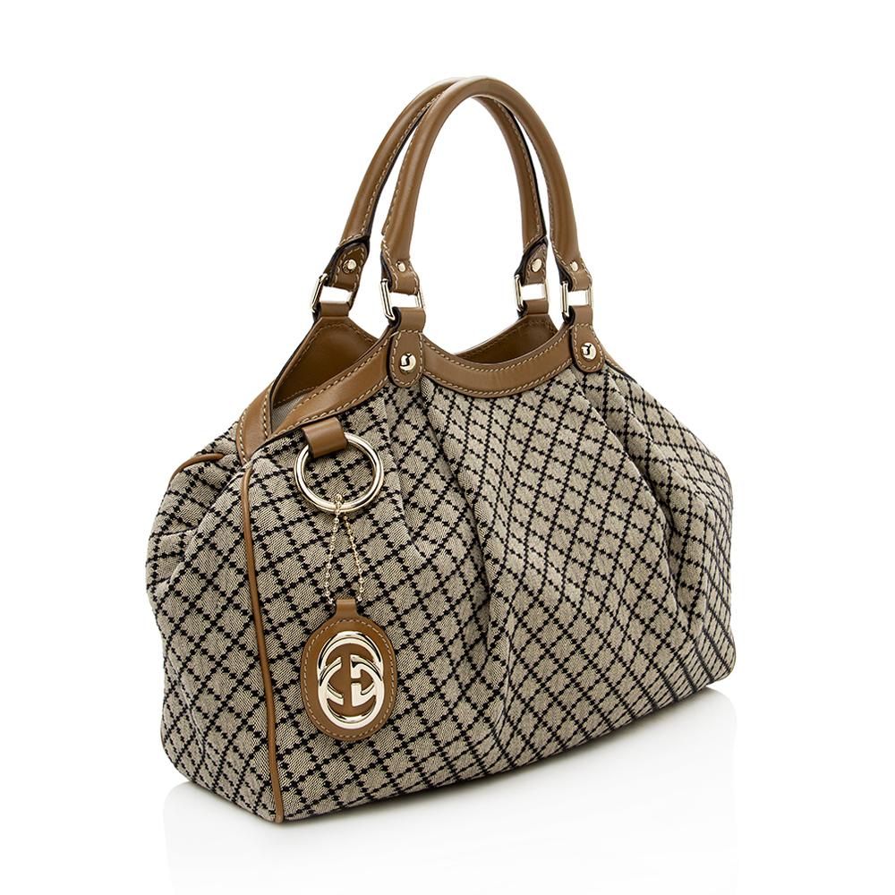 Gucci Canvas Calfskin Tote