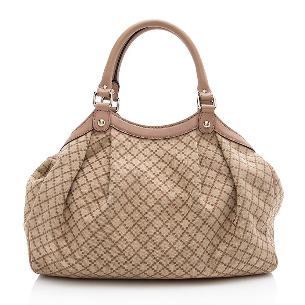 Gucci Diamante Canvas Sukey Medium Tote (SHF-21645)