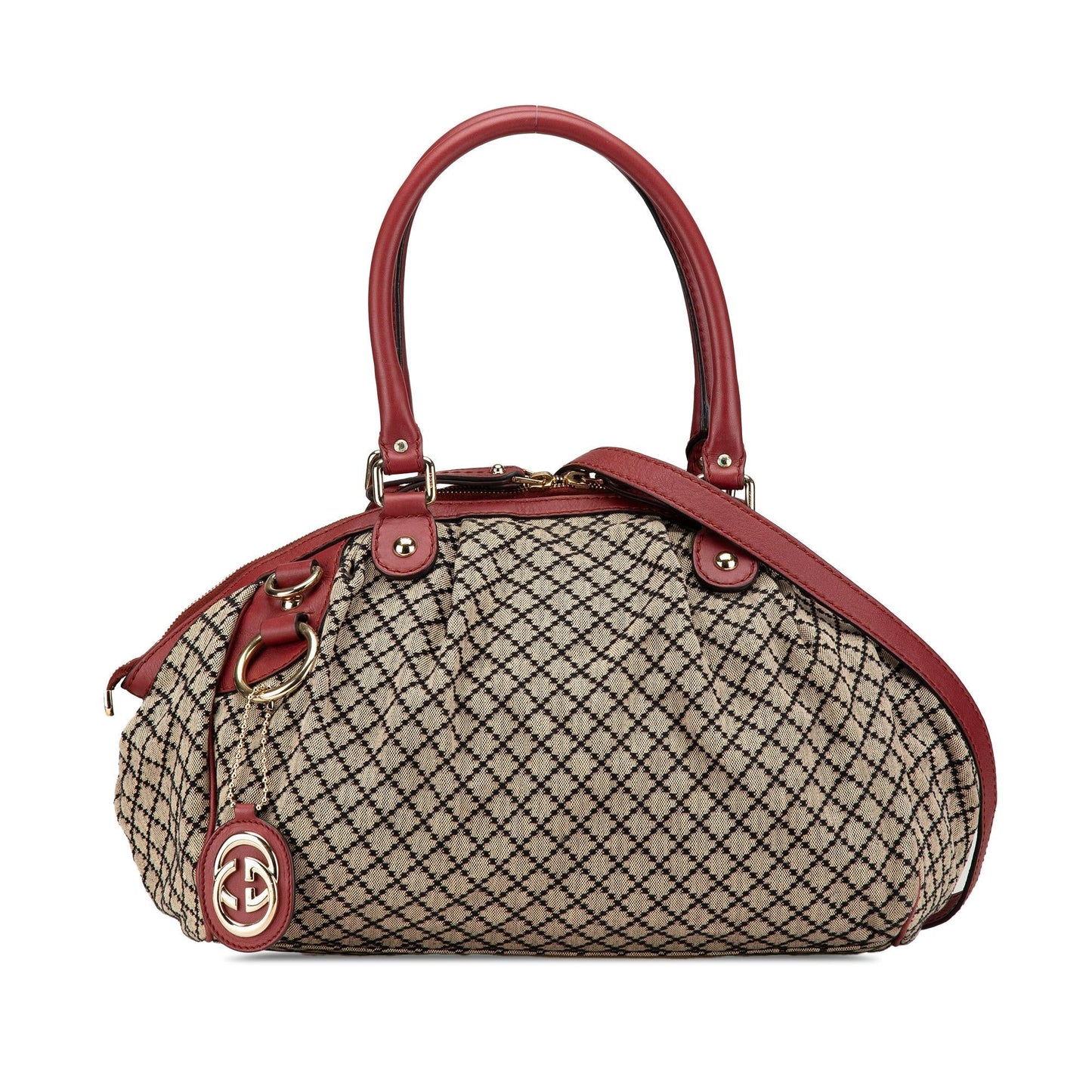 Gucci Diamante Canvas Sukey Satchel