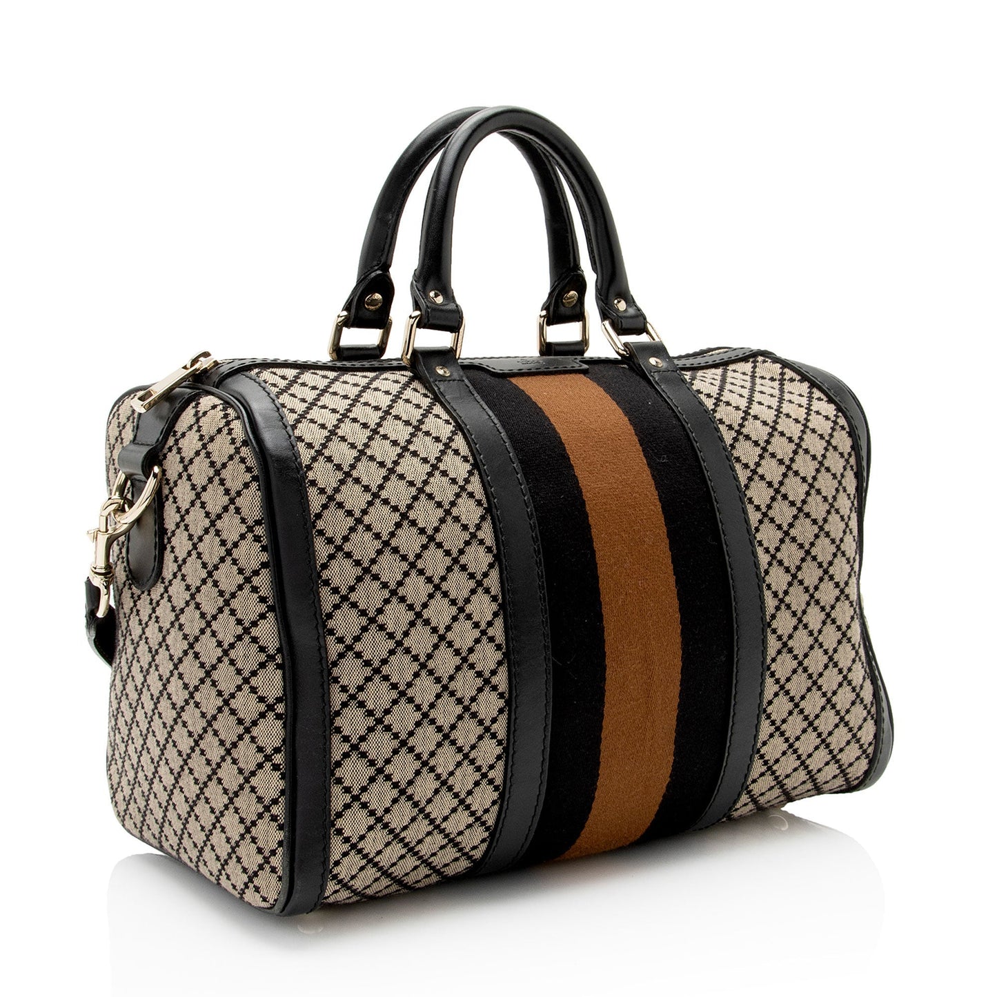 Gucci Diamante Canvas Vintage Web Joy Medium Boston Bag (SHF-6SSWj4)
