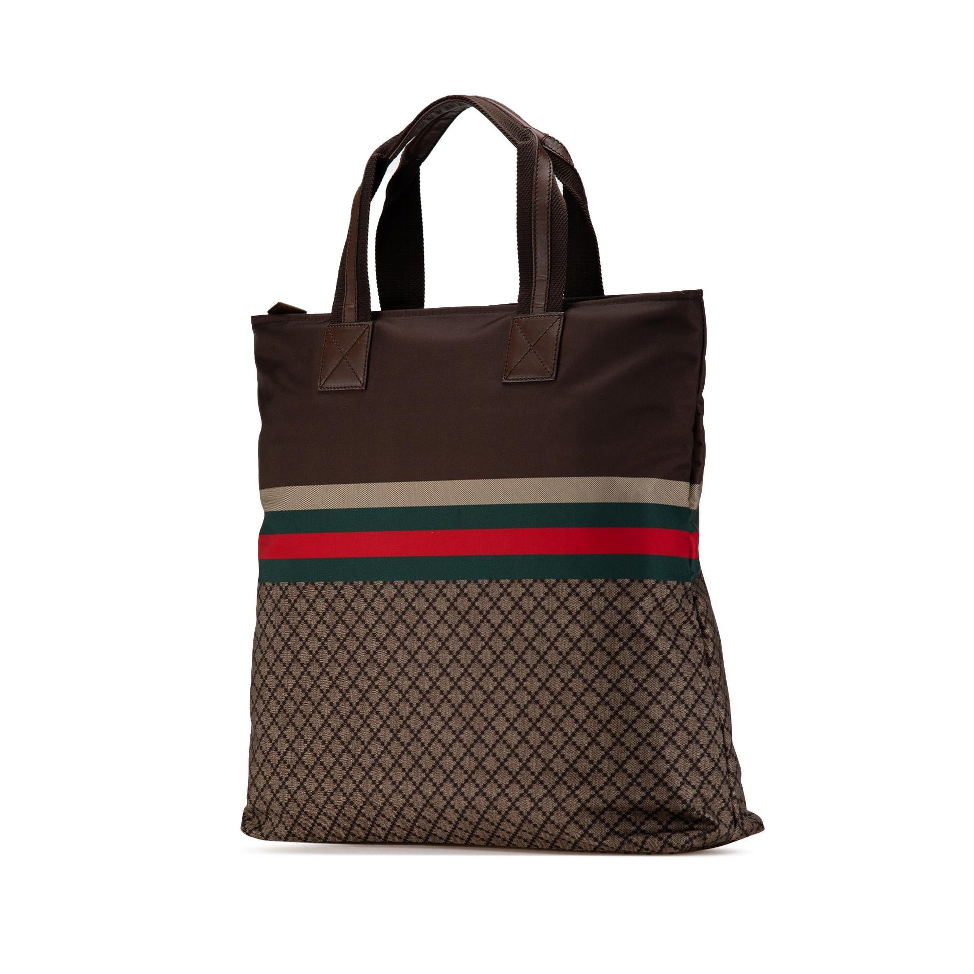 Gucci Diamante Web Nylon Tote (SHG-HrFLNN)