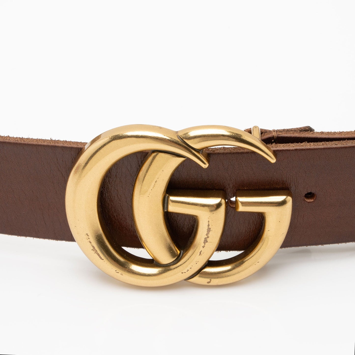 Gucci Distressed Leather GG Marmont Belt - Size 38 / 95 (SHF-Bisy5r)