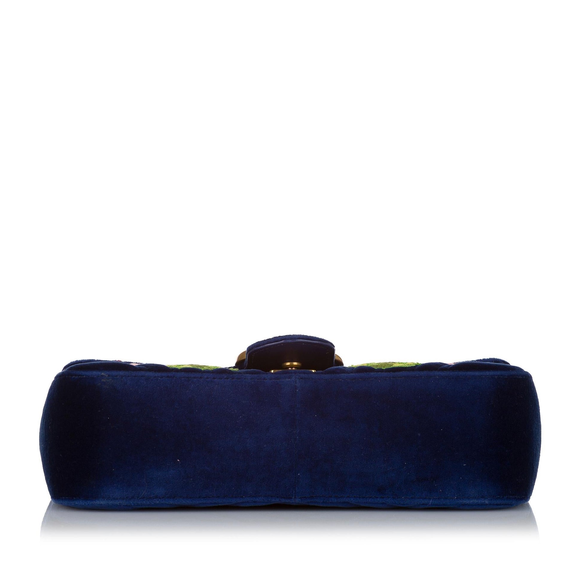 Gucci Embroidered GG Marmont Matelasse Crossbody Bag (SHG-34602)