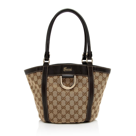 Gucci GG Canvas Abbey D Ring Small Tote (SHF-22935)